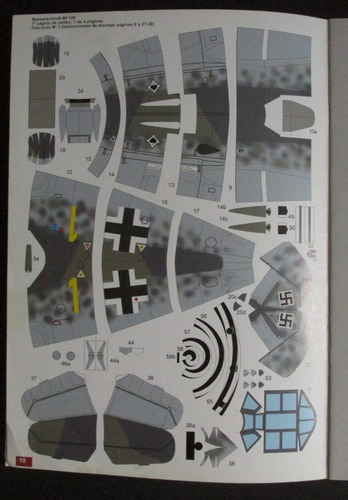 Imagen 4 de 10 de Avion Armable De Papel Bf-109 Messerschmitt Esc. 1/32