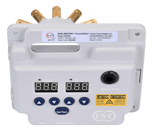 Humidificador Evaporativo Todo Hogar 8 Led Uv-c, Capaci...