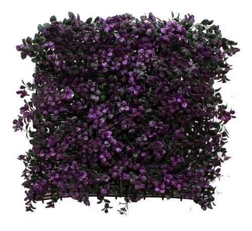 Follaje Cesped Flor Morada Artificial Sintetico 50x50cm 1 Pz