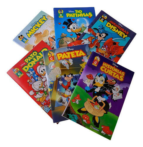 Kit Lote 6 Gibis Novos Disney Mickey Pateta Donald Diversos