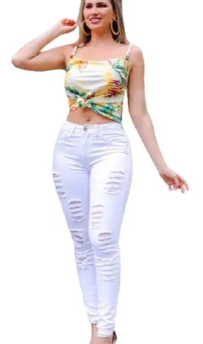 Calça branca feminina com lycra 2025
