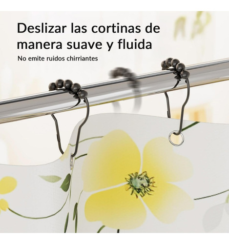 Set De 6 Ganchos Para Cortina De Baño Anillos Aros Argollas