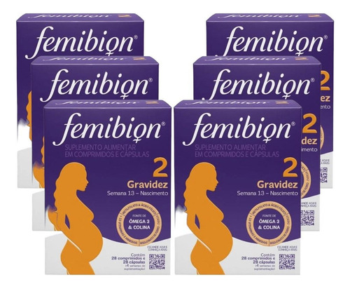 6 Cx Femibion Fase 2 De 28 Comprimidos E 28 Cápsulas Cada