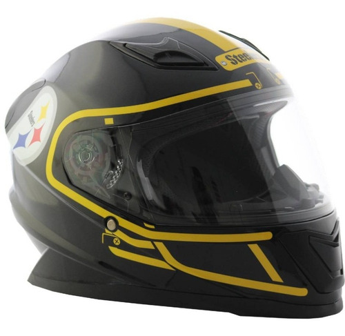 Imagen 2 de 6 de Casco Integral Edicion Nfl Steelers Para Moto