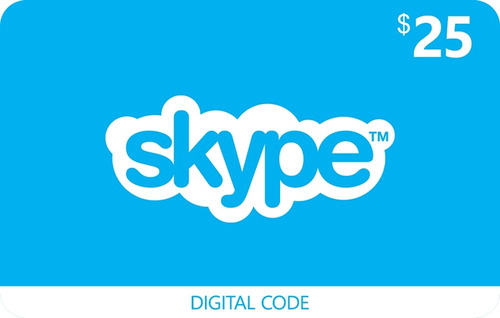 25 Skype Gift Card Llamadas Internacionales Codigo Global