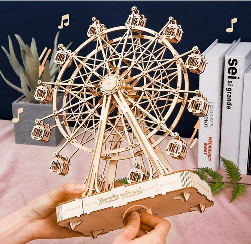 Puzzle 3d Diy Model Rueda De Fortuna Music Box