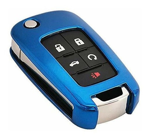 Blue Soft Tpu Flip Key Fob Case Holder Jacket Protector For