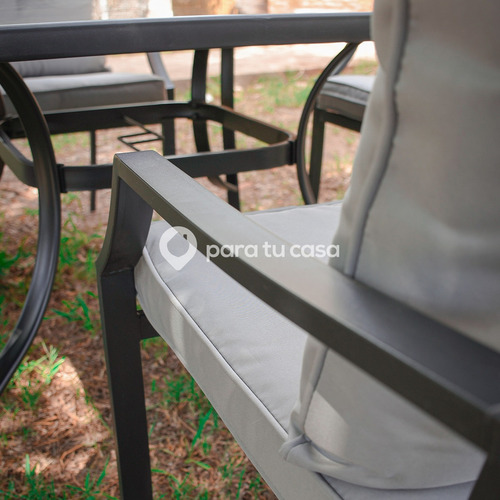 Juego De Jardin Sillas Sillones Mesa 5 Piezas Negro