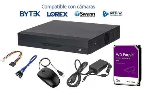 Dvr 16 Canales 5 Megapíxeles Compatible Cámaras Bytek, Disco