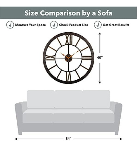 Firstime & Co. Reloj De Pared Big Time De Bronce, Gran Decor