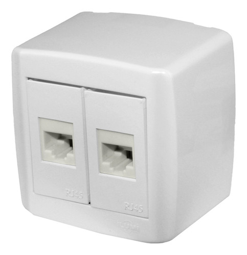 Caixa Box Slim + 2 Módulos Tomada De Rede Rj45 8 Fios Ilumi