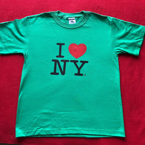 Polera I Love New York Verde (medidas En La Descripción)