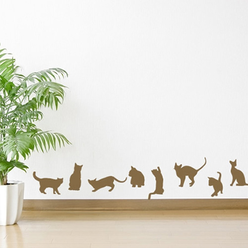 Vinilo Decorativo Pared Gatos Juguetones