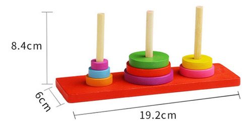 0 Torre Colorida De Madera De Hanoi Puzzle Brain Teaser