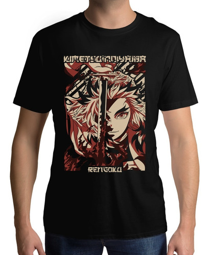 Playera Kyjur Rengoku- Demon Slayer Hombre Cuello Redondo