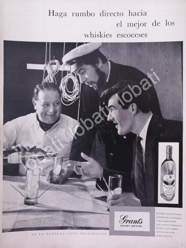 Cartel Publicitario Retro Vinos. Whisky Grants 1959 /596