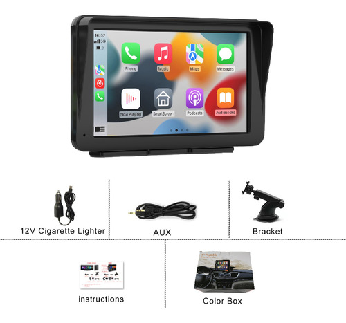 Lebeeaudio Estéreo Inalámbrico Para Coche 7 Pulgadas Para Apple Carplay + Camara