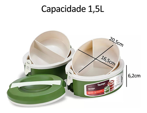 Conjunto Pratos Térmicos Marmita 2 Pratos Patick Taumer