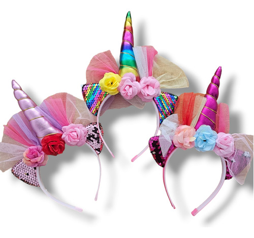 Pack 3 Cintillo Diademas Unicornio Kawaii Niñas Regalo