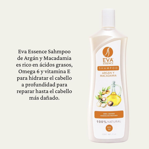 Kit 3 Shampoo Eva Essence Argán Y Macadamia 1l Hidratación