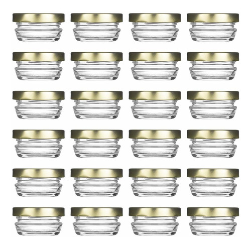 Pequeños Tarros De Cristal Con Tapas De Lata 24 Unidades X 1