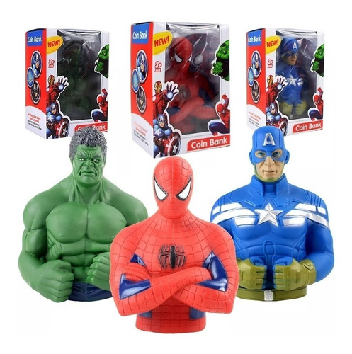 Alcancía Super Héroes Marvel Avengers Spider Hulk Superman