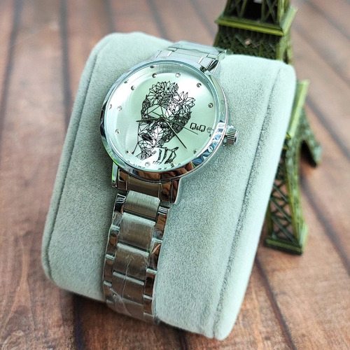 Reloj Q&q Mujer Acero Diseño Frida Piedras