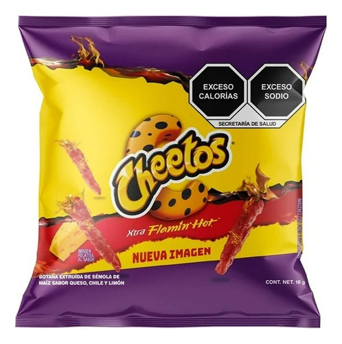 30 Pzas Botana Cheetos Xtra Flamin' Hot Sabor Queso Chile Y