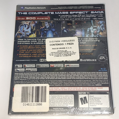 Mass Effect Trilogy Ps3 - Español (Reacondicionado)