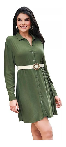 Vestido Para Dama Casual Color Verde Olivo Cklass 993-89