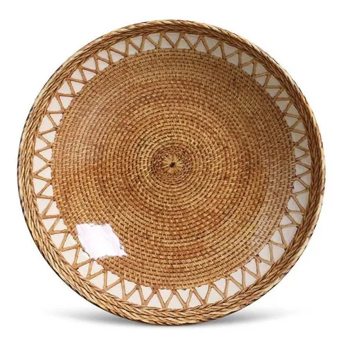 comprar Porto Brasil Cerâmica Set Coup Pineapple Natural con 6 platos hondos de 21 cm de diámetro