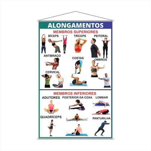 Banner De Alongamentos Exercícios Academia Musculação | Parcelamento sem juros Banner De Alongamentos Exercícios Academia Musculação | Parcelamento sem juros