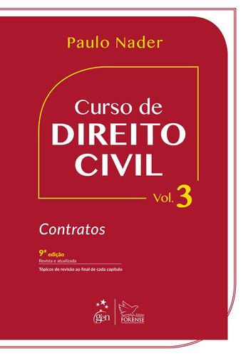 Curso de Direito Civil - Vol. 3 - Contratos, de NADER, Paulo. Editora Forense Ltda., capa mole em português, 2018