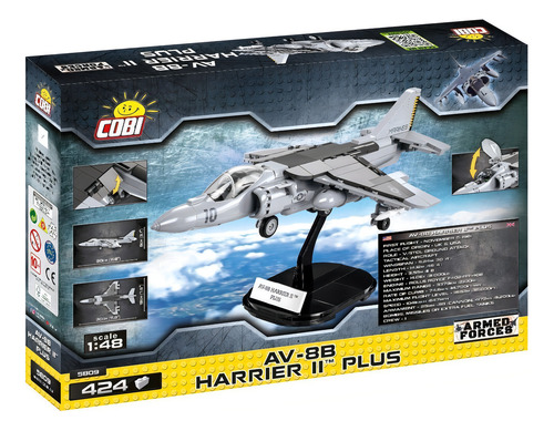 Avião De Ataque Americano Av-8b Harrier Ii Plus 424 Pçs Cobi