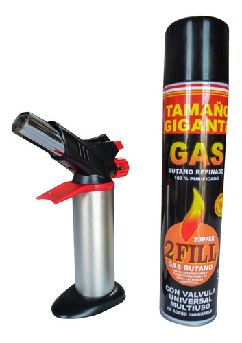 Soplete Flambeador Profesional Doble Cañon + Gas De Regalo