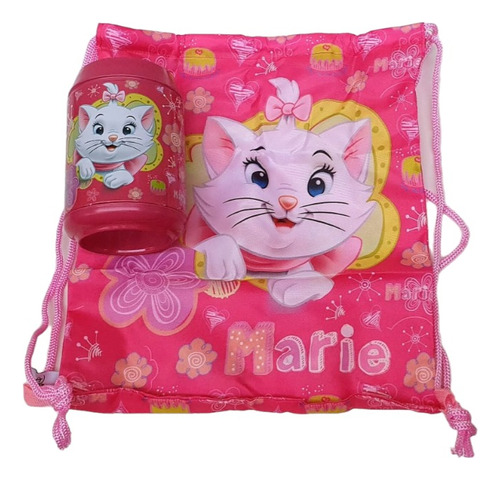 Mini Porta Objeto Rosa Gatinha Marie Aristogatas Com Bolsa