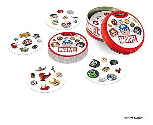 Imagen 4 de 6 de Juego De Cartas Para Niño Spot It! Marvel Emojis Card Game |