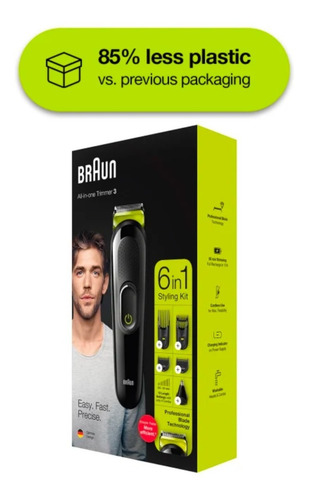 Imagen 8 de 10 de Maquina Cortar Pelo Braun Mgk3221 Profesional 6 En 1 Cuotas