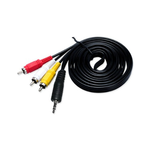 Cable 3 Rca A Auxiliar  3x1 Aux 3.5mm De Audio Y Video 3 Mt