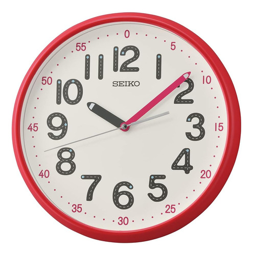 Seiko 12 Inch Shuyona Wall Clock, Red