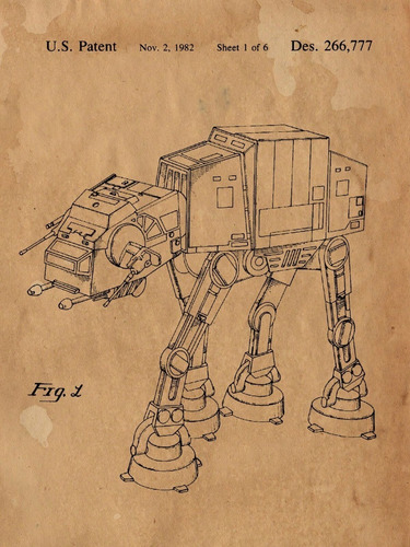 Poster Retrô Star Wars Imperial 1982 - Decor 33 Cm X 48 Cm