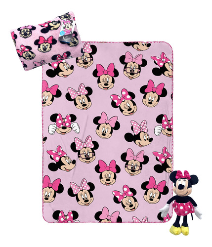 Travel Set Jay Franco Disney Minnie Mouse Kids W/ Blanket, P