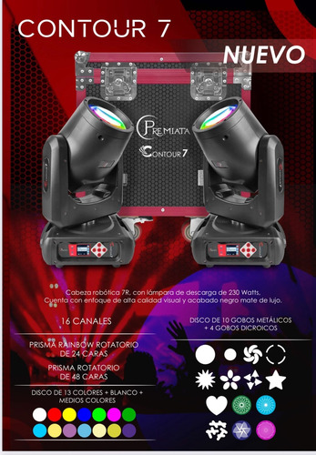 Cabeza Robótica Contour 7r 230w Profesional Luz Fiesta Dj