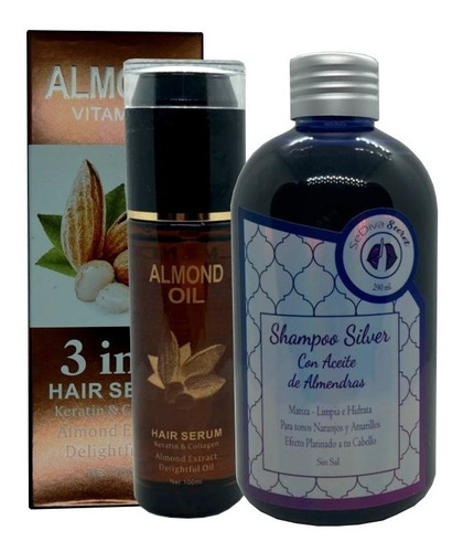 Pack Shampoo Matizador Silver Y Serum Capilar 3 En 1 