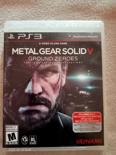 Metal Gear Ground V Ground Zeroes Ps3 Impecable De Colección (Usado)