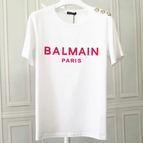 Camiseta De Tela Cómoda Balmain De Alta Calidad Ts2