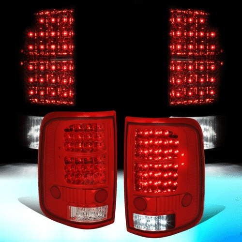 For 2004-2008 Ford F150/lobo Pair Red Housing Full Led Tai