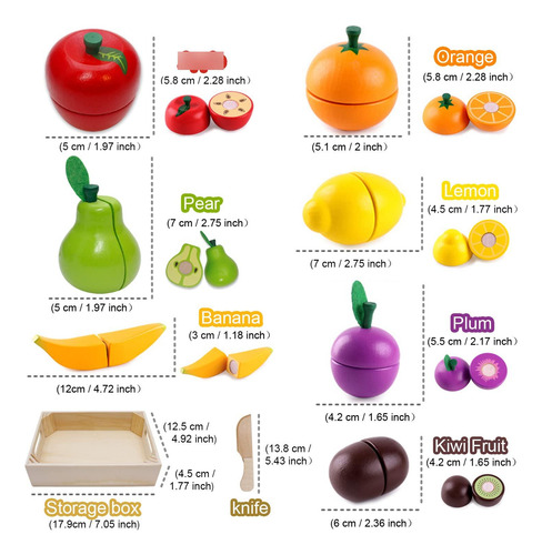 Comida De Madera Para Niños Cocina Para Cortar Frutas