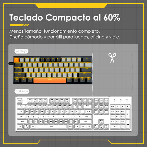 // Terport 65% Teclado Gamer Español Z11 Con Keycaps