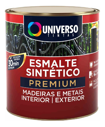 Tinta Preto Fosco Esmalte Sintético Premium De Madeira 900ml